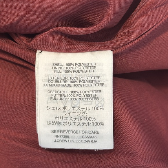 J Crew Mercantile Excursion Quilted Vest Wine Burgundy Maroon Ruffled Size XL - Picture 6 of 7